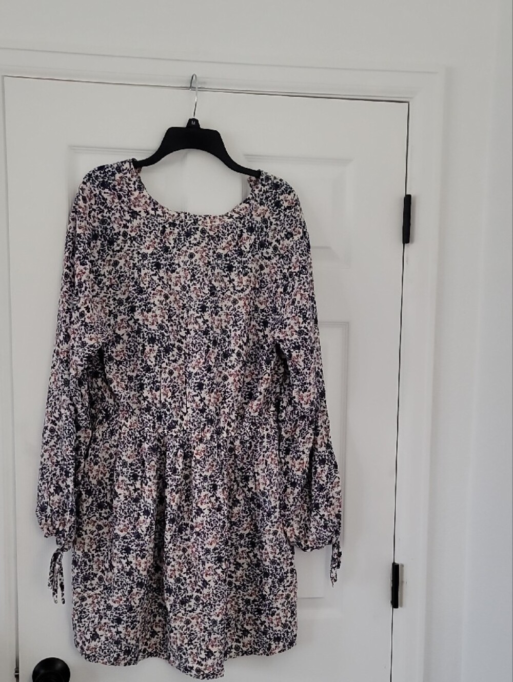 True Craft Pink & Navy Floral Long-Sleeve Tiered Dress - Picture 4 of 4